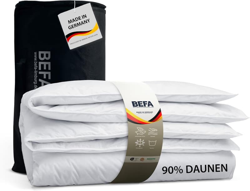 BEFA NATUR Sommerdaunendecke 135x200 cm, 90% Daunen, Allergikergeeignet