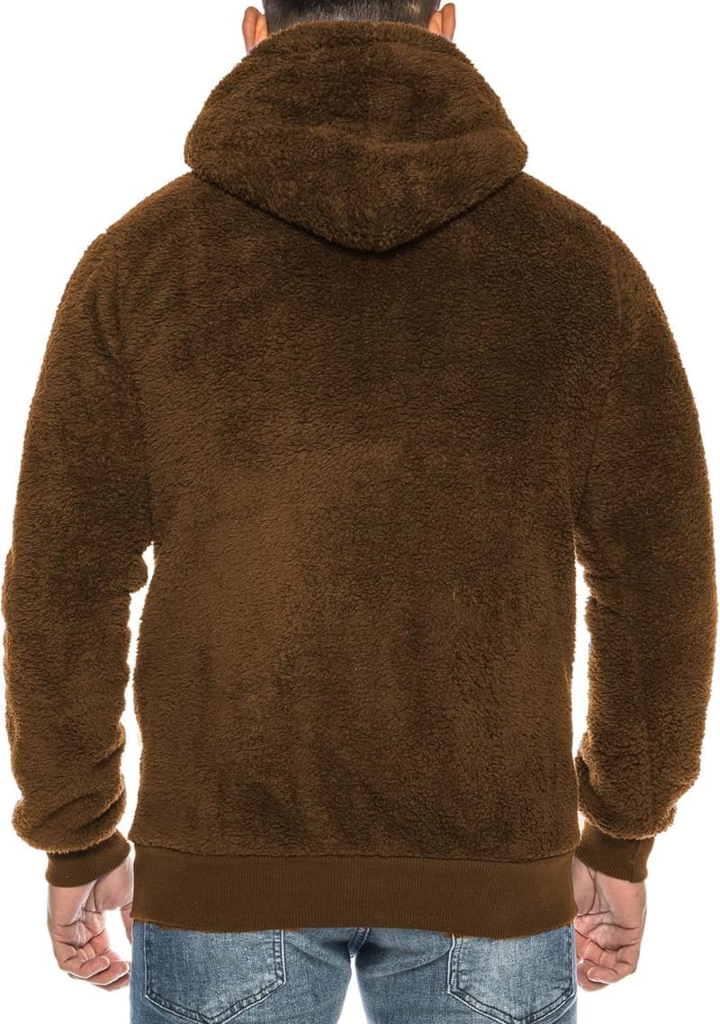 Teddy-Fleecejacke für Herren und Damen mit Kapuze und Taschen