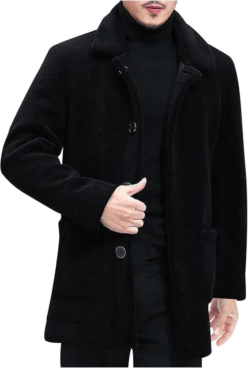 Oversize Teddyfleecejacke für Herren – Winterjacke mit Stehkragen