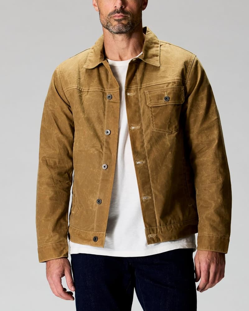 Herren Truckerjacke mit gewachstem Flanellfutter