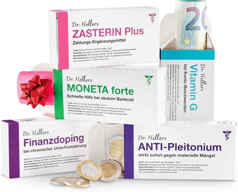 Geschenkverpackung Set für Geldgeschenke – 5 stabile Faltschachteln im Medizin-Stil