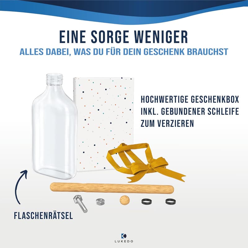 Flaschensafe für Geldgeschenke - Komplett-Set mit Geschenkverpackung