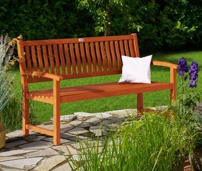 Wetterfeste Eukalyptus Gartenbank für 3 Personen, FSC-zertifiziert, 480 kg belastbar