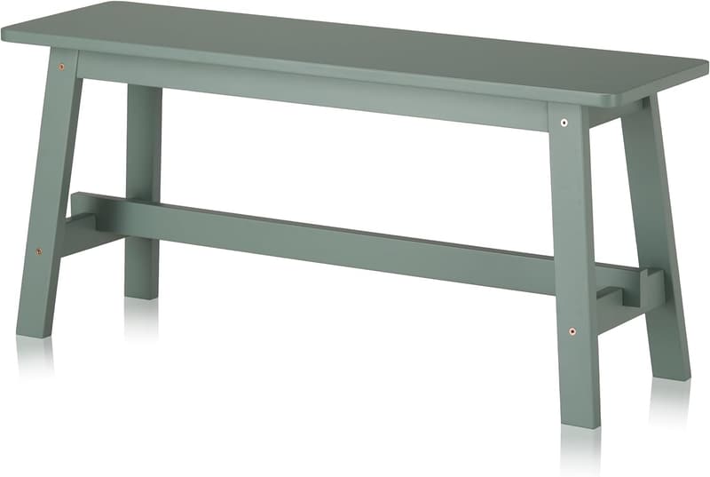 Gummibaum Holzbank im Landhausstil - Flur- und Schuhbank, 100x45x29 cm