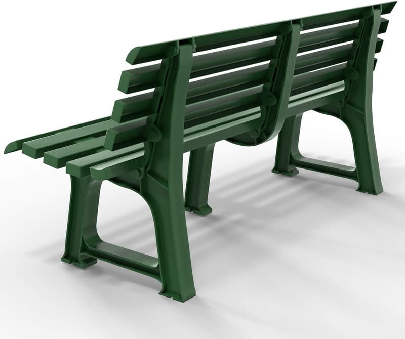 Wetterfeste Gartenbank mit Rückenlehne, 240 kg belastbar, grün, 145x46 cm