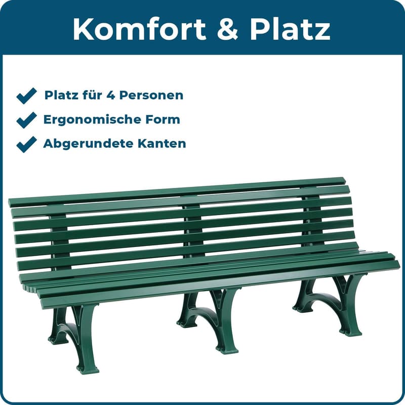 Gartenbank Borkum – 4-Sitzer in Grün, Made in Germany