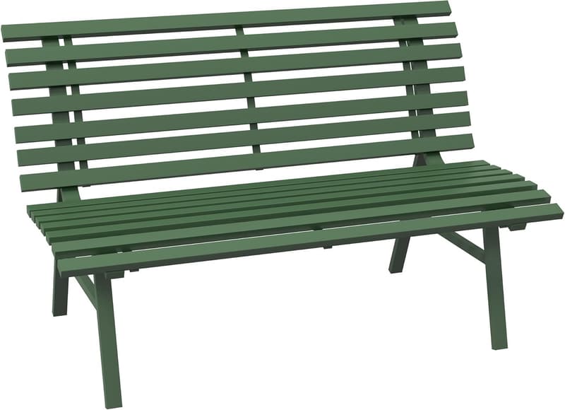 Wetterfeste 2-Sitzer Gartenbank aus Aluminium, grün, 240 kg belastbar