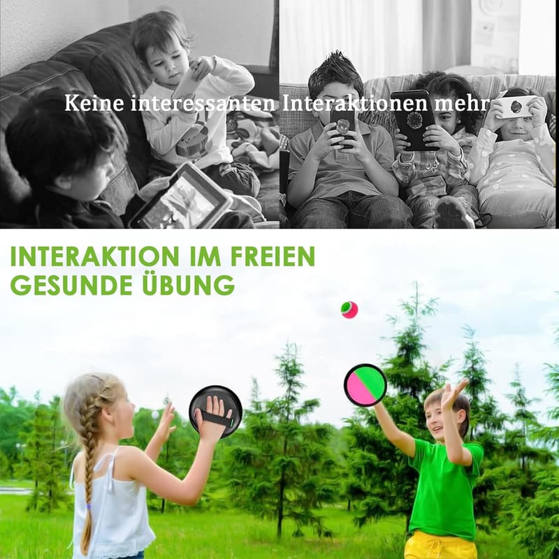 Klettballspiel Set für Kinder ab 3 Jahren – Wurf- und Fangspiel für draußen