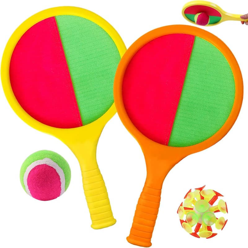 Klettballspiel Set für Kinder – 2 Paddel & 2 Bälle, ideal für Garten und Strand