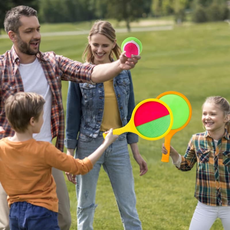 Klettballspiel Set für Kinder – 2 Paddel & 2 Bälle, ideal für Garten und Strand