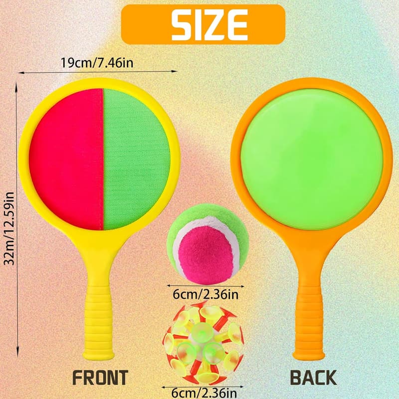 Klettballspiel Set für Kinder – 2 Paddel & 2 Bälle, ideal für Garten und Strand