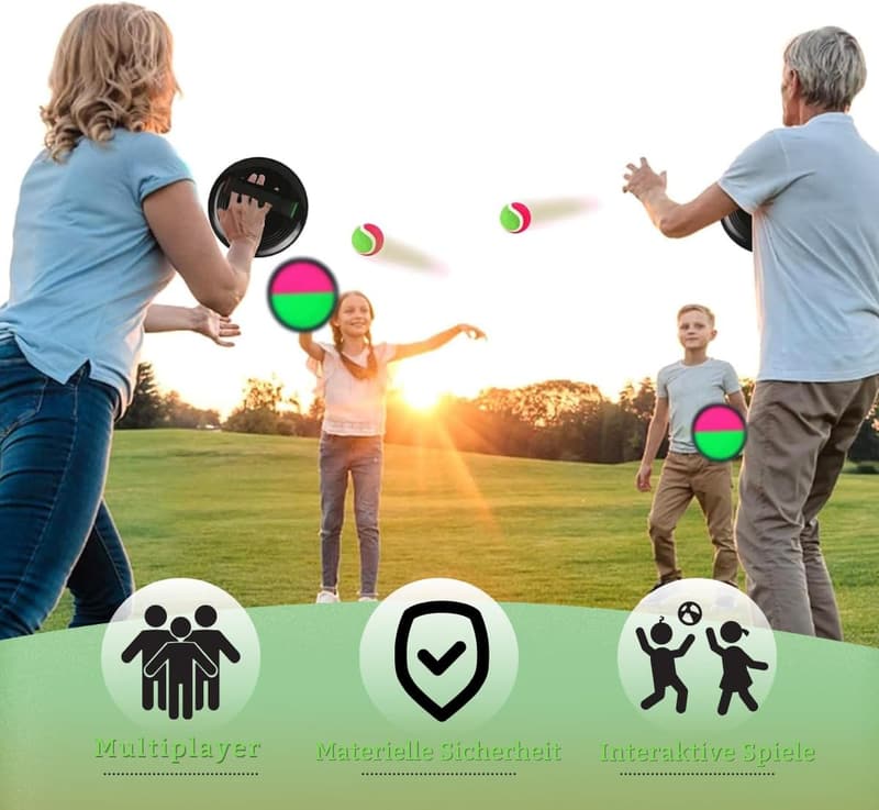 Klettballspiel Set für Kinder – Wurf- & Fangspiel für drinnen und draußen