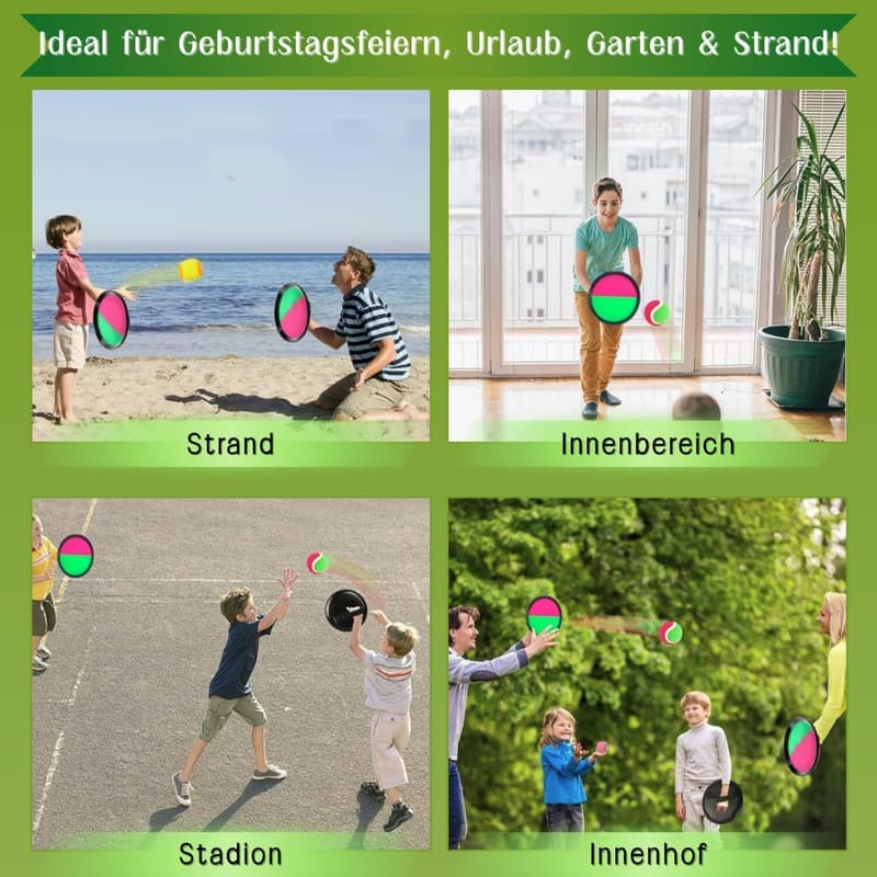 Klettballspiel Set für Kinder – Wurf- & Fangspiel für drinnen und draußen