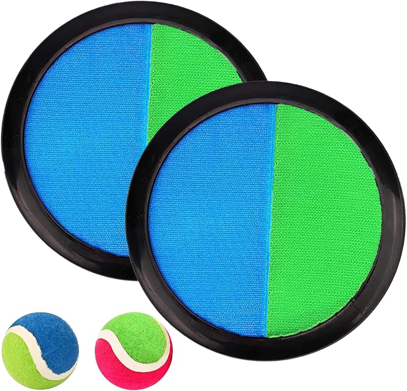 Klettballspiel Set mit 2 Fangscheiben und 2 Bällen für Kinder ab 3 Jahren