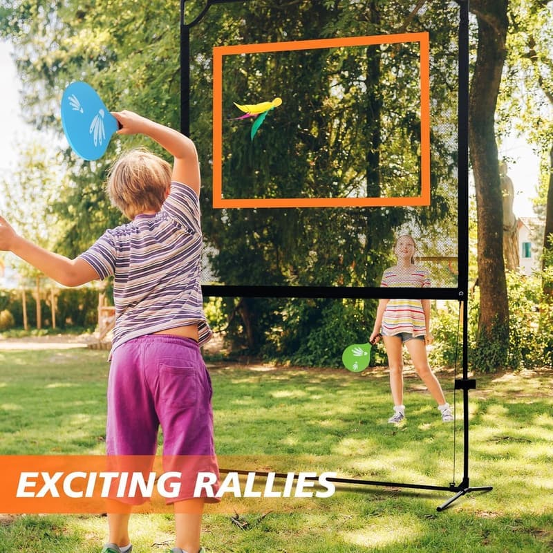 Tennisähnliches Spielset mit 2 Schlägern und Stahlrahmen-Netz