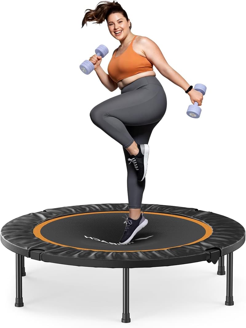 Faltbares Mini-Trampolin für Erwachsene – 40/44 Zoll, 150 kg Belastung