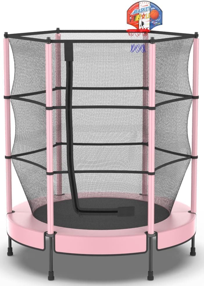 Kindertrampolin 145 cm mit Sicherheitsnetz und Federpolster für Innen/Außen