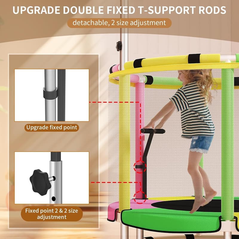 Blinworld Mini-Trampolin für Kinder 140 cm mit Sicherheitsnetz, 200 kg