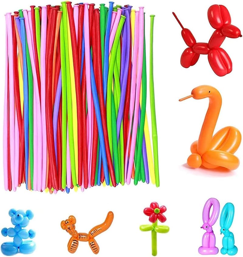 100 bunte Modellierballons für Hochzeiten und Partys