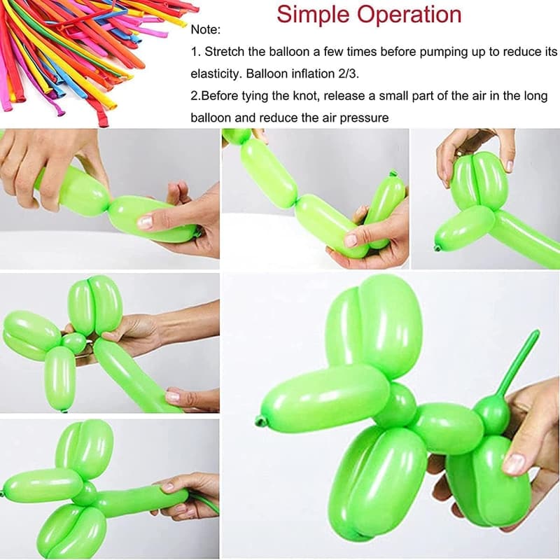 100 bunte Modellierballons für Hochzeiten und Partys