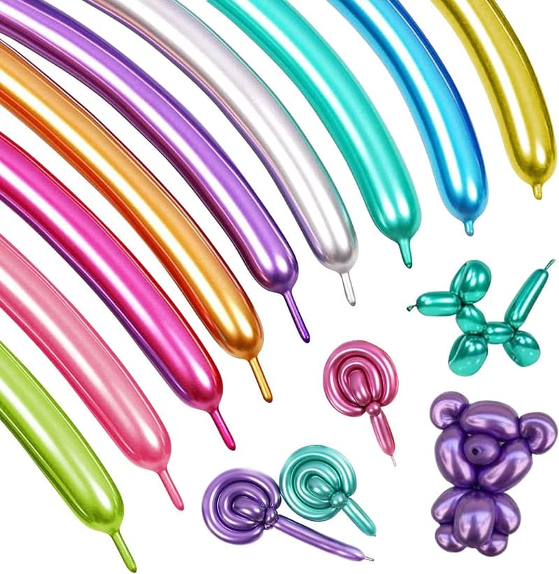 100 Stück 260Q Metallic Modellierballons für Geburtstagsdeko