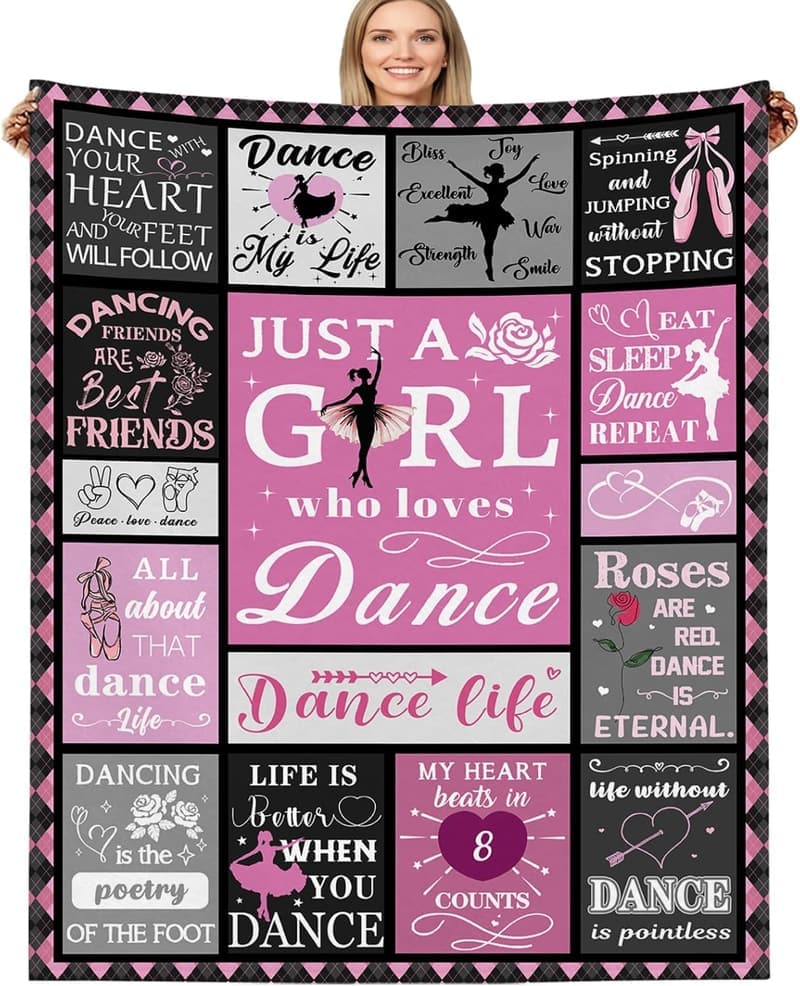 Tanzgeschenk für Mädchen – Decke 127 x 152,4 cm für Ballettaufführungen