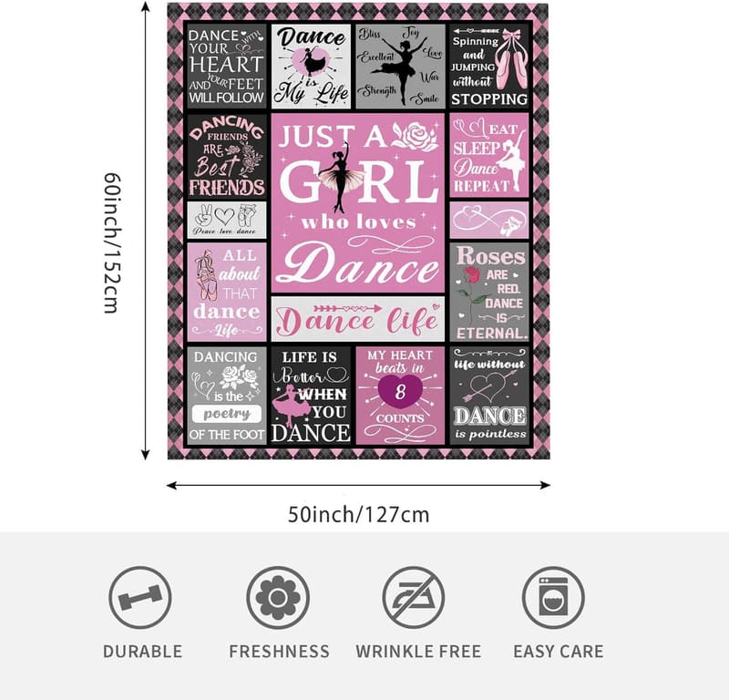 Tanzgeschenk für Mädchen – Decke 127 x 152,4 cm für Ballettaufführungen