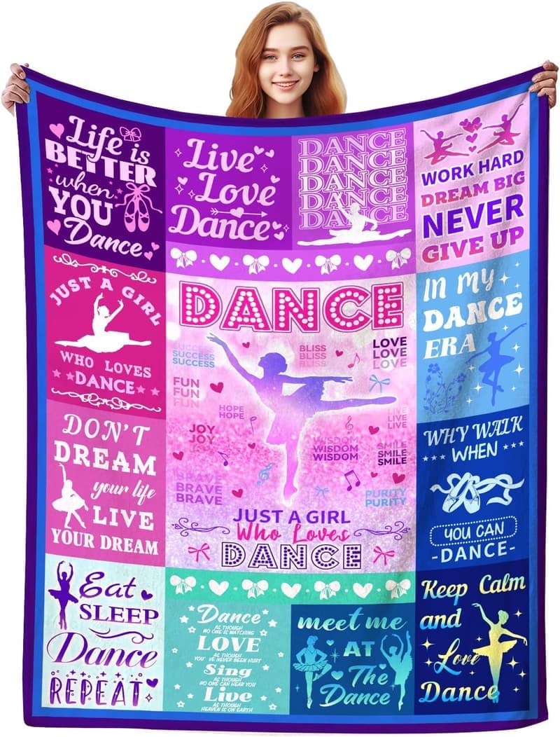 Tanzdecke für Mädchen und Teenager, 152,4 x 127 cm, Geschenk für Tänzer