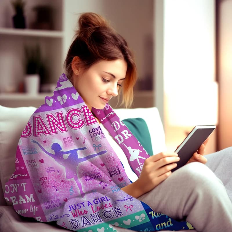 Tanzdecke für Mädchen und Teenager, 152,4 x 127 cm, Geschenk für Tänzer