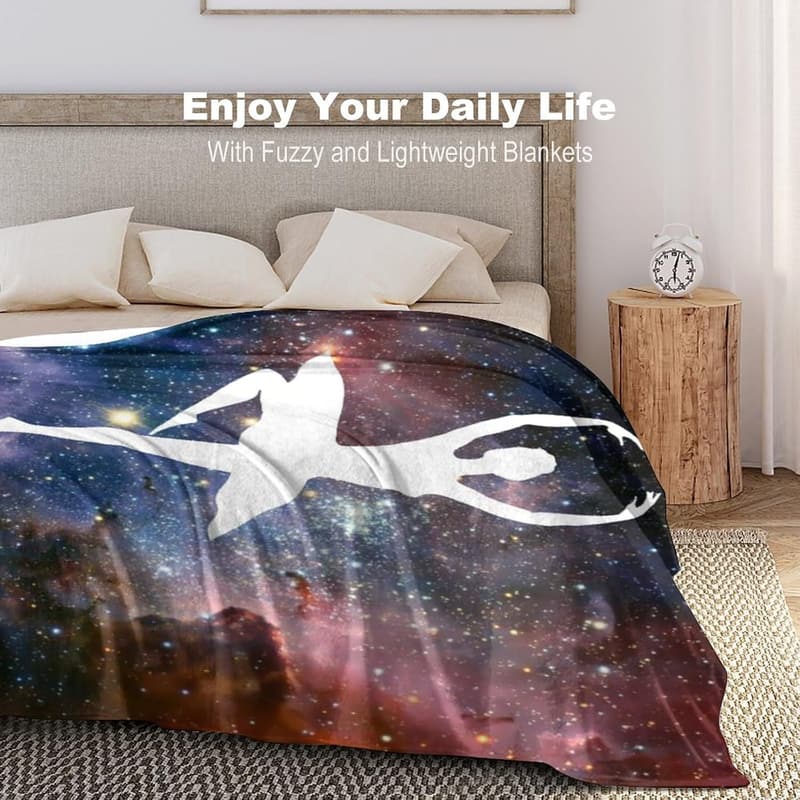 Ballettdecke für Mädchen mit Sternennacht-Silhouette, flauschig, 127 x