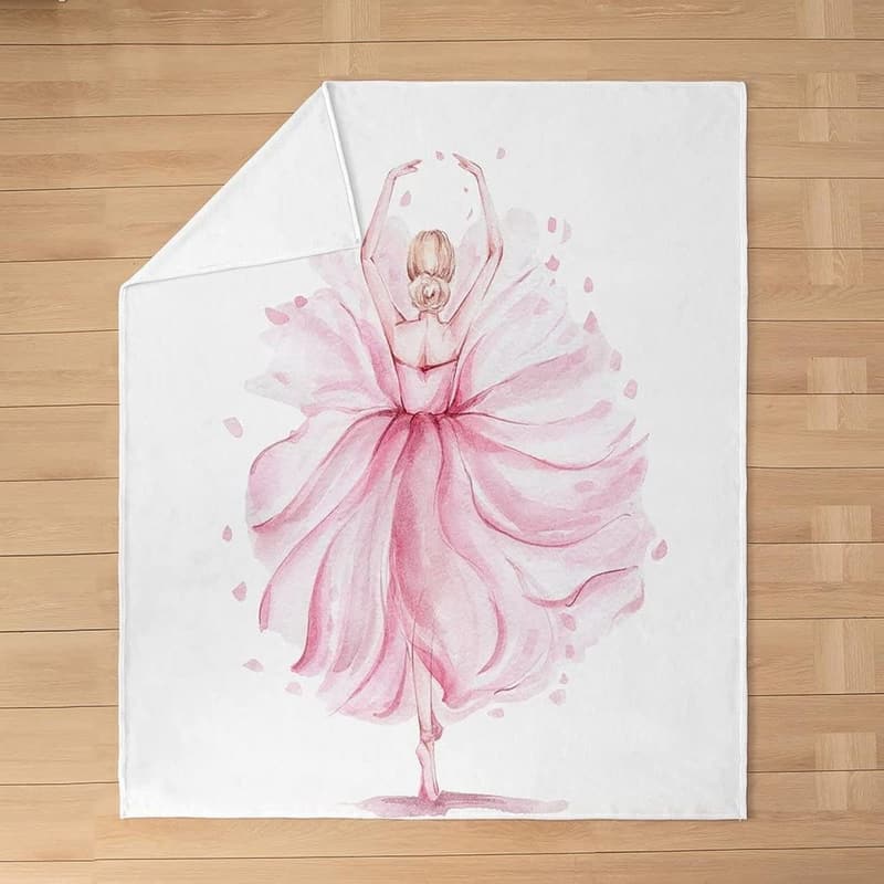 Kuscheldecke Ballerina für Kinder, 80 x 150 cm, flauschig und warm