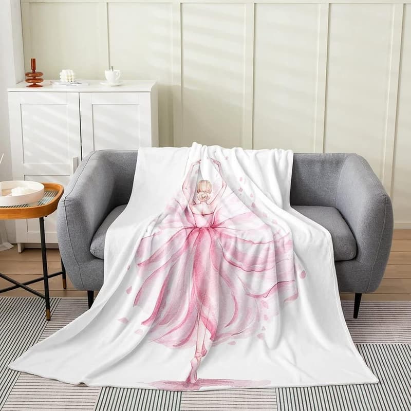 Kuscheldecke Ballerina für Kinder, 80 x 150 cm, flauschig und warm
