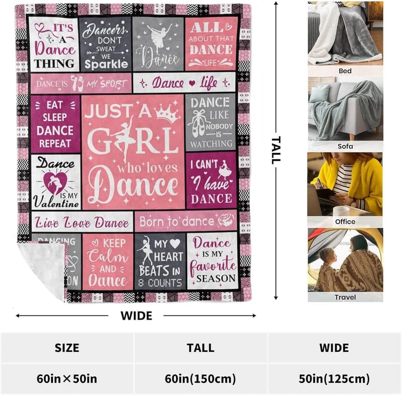 Tanzgeschenk für Mädchen: Weiche Ballettdecke (150 x 200 cm)