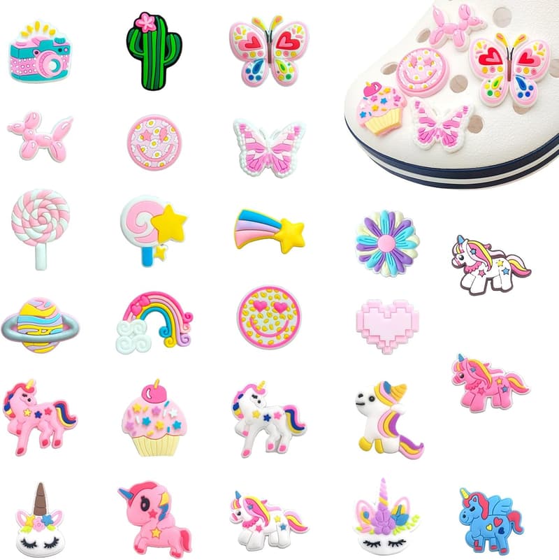 25 Stück Cartoon-Deko-Anstecker für Crocs aus PVC für Kinder