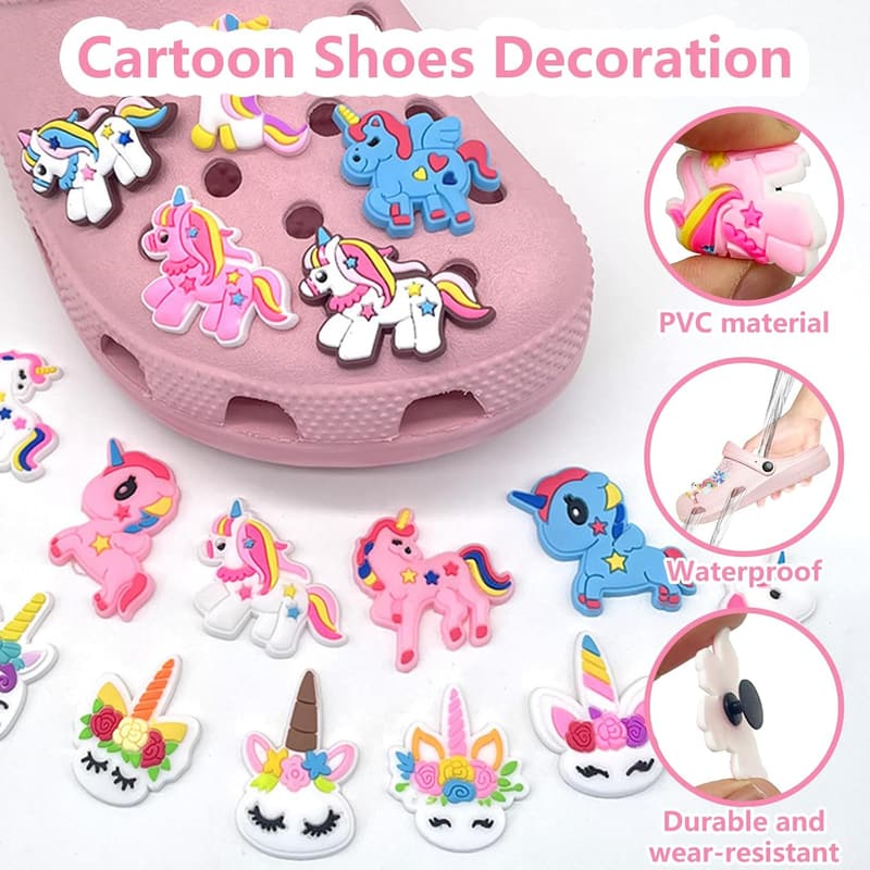 25 Stück Cartoon-Deko-Anstecker für Crocs aus PVC für Kinder