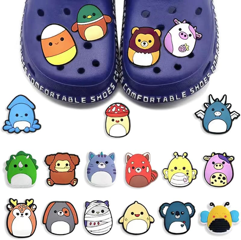 33 Stück Squishmallow Schuh-Charms – Niedliche Tiermotive für Kinder