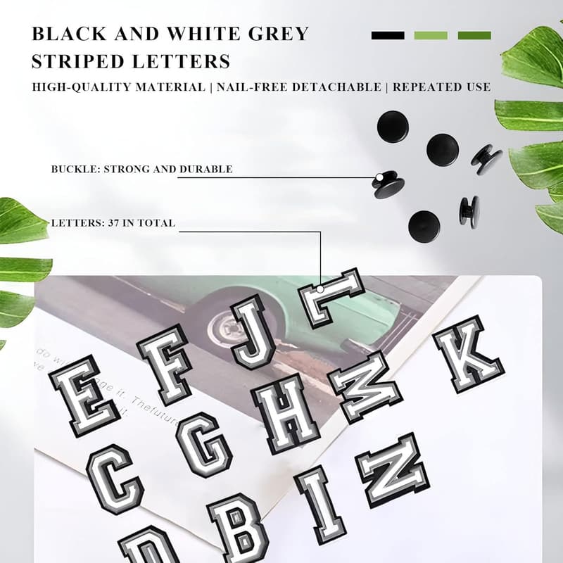 Schuh Charms Set mit 37 Buchstaben und Zahlen - für Jungen und Mädchen