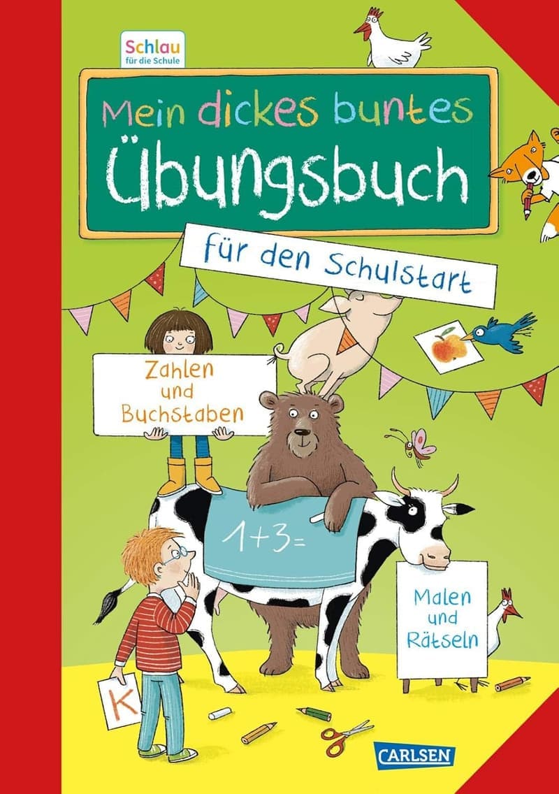 Schulstart: Buntes Übungsbuch für Vorschulkinder zu Zahlen, Buchstaben und mehr