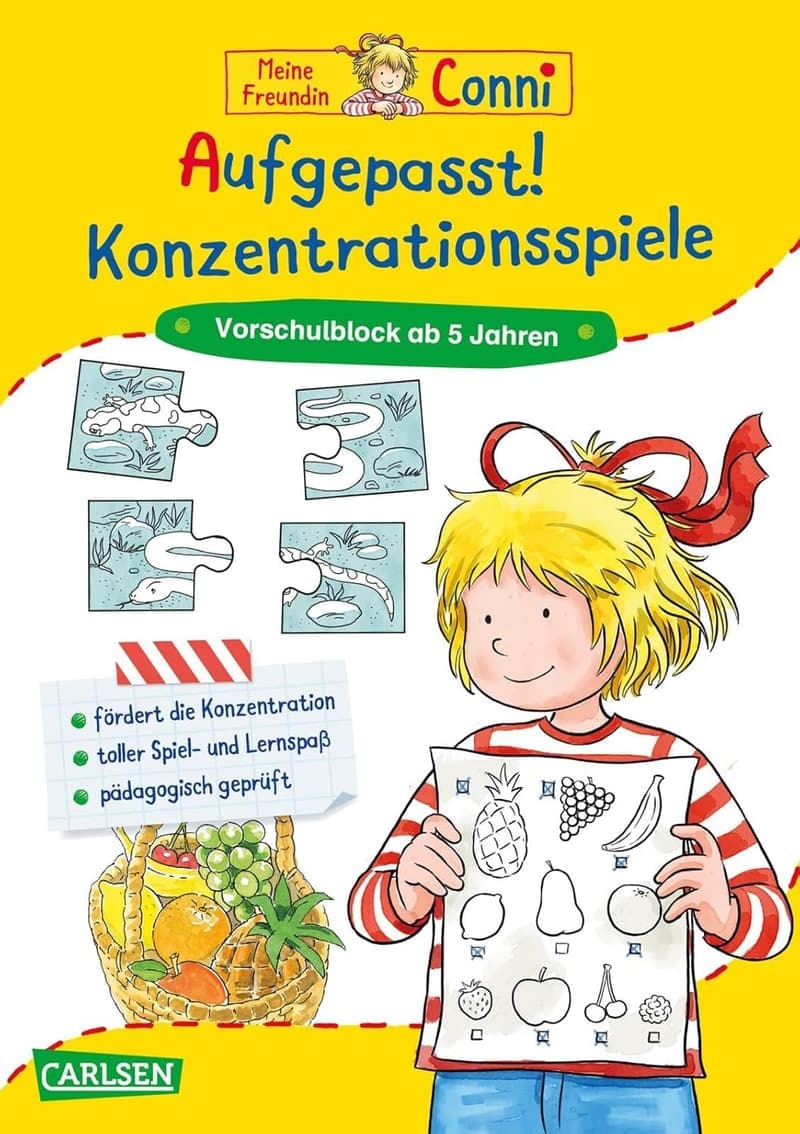 Konzentrationsspiele für Vorschulkinder ab 5 Jahren - Conni Gelbe Reihe