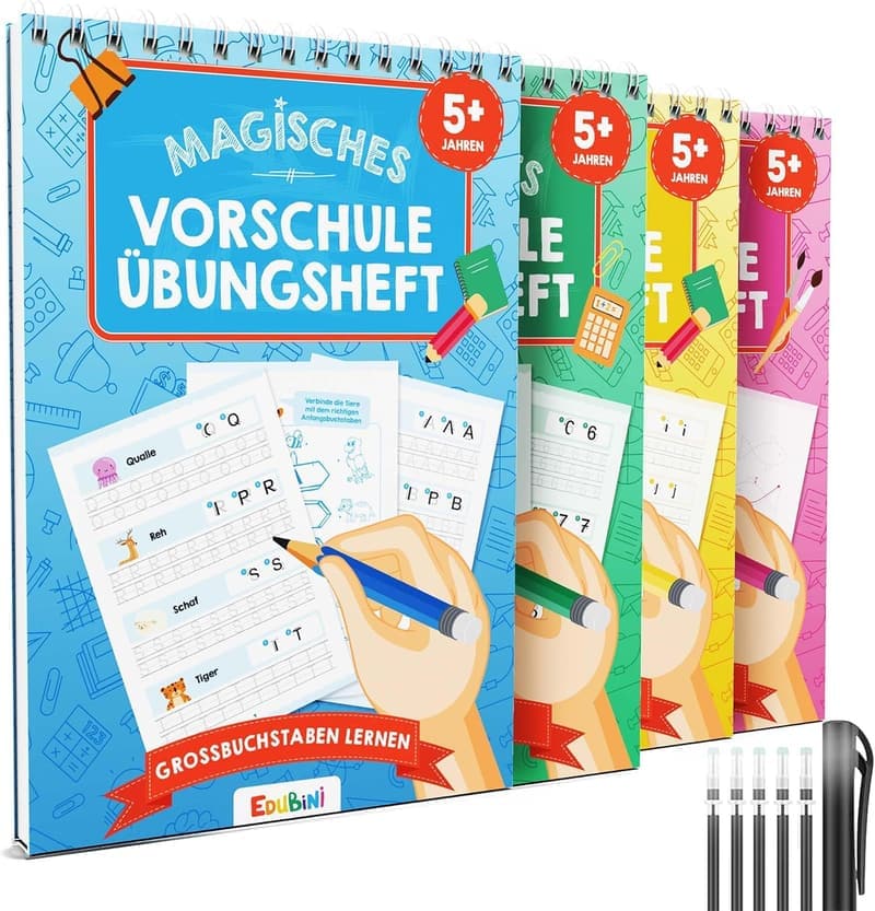 Wiederverwendbare Schreibübungshefte für Vorschulkinder ab 5 Jahren