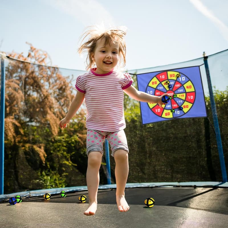 Outdoor Trampolinspiel für Kinder - Interaktives Wurfspiel mit 10 Bällen