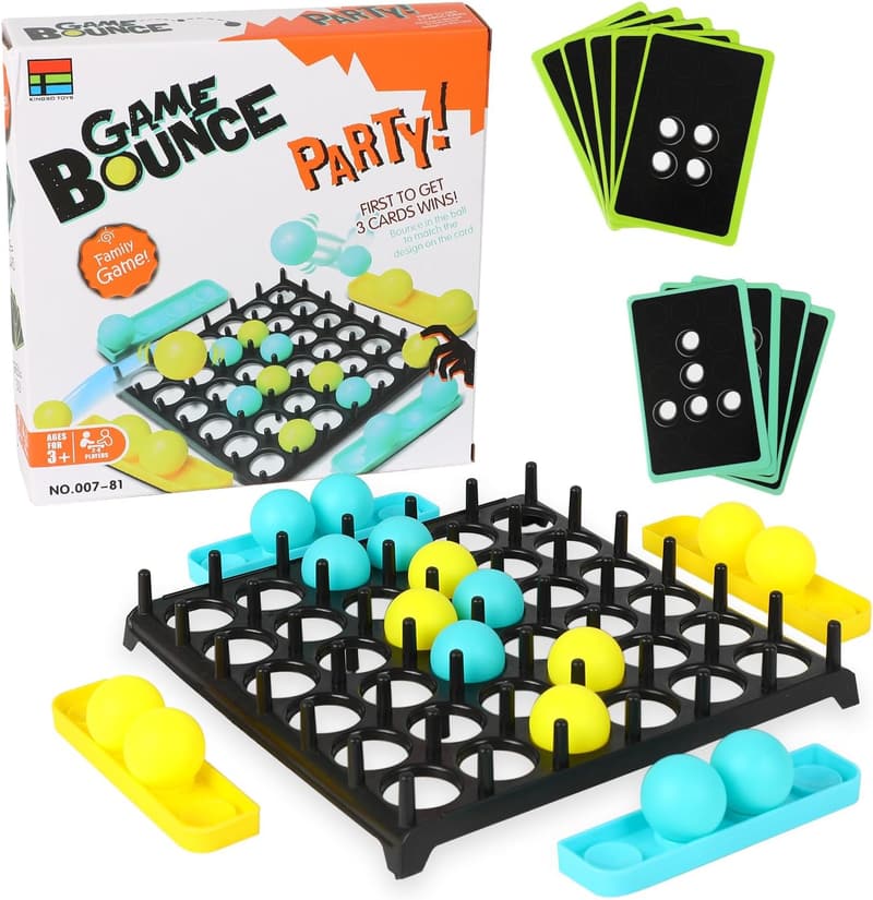 Bounce Off Spiel – Tischspiel mit 16 Bällen und 9 Herausforderungen für Kinder und Familie