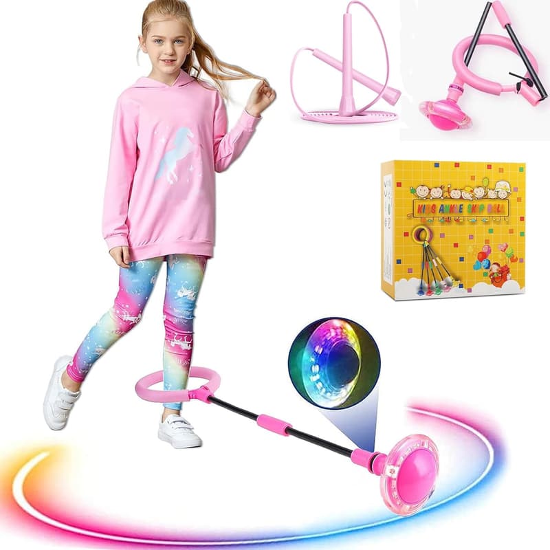 Springspiele Set mit Hopper Ball und Springseil für Kinder 5-12 Jahre