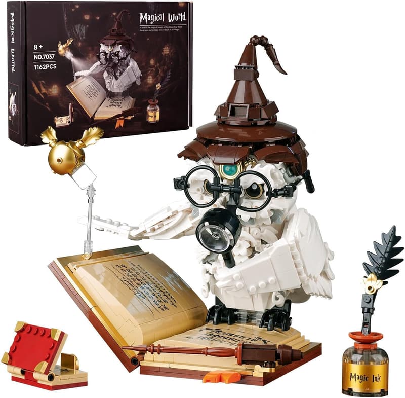 Harry Potter Eule Spielzeug-Klemmbausteine, kompatibel mit Lego (1162 Teile)