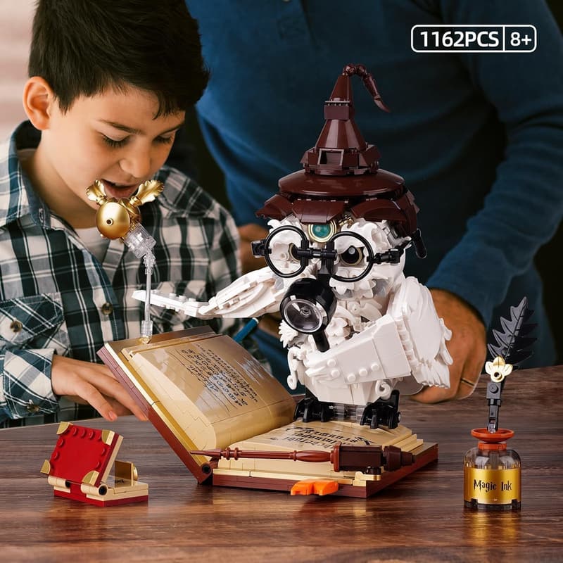 Harry Potter Eule Spielzeug-Klemmbausteine, kompatibel mit Lego (1162 Teile)