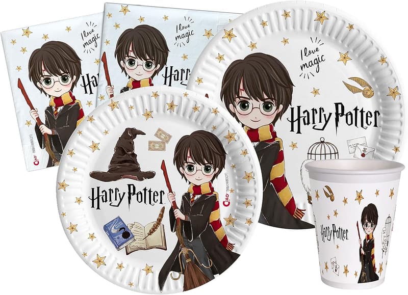 Harry Potter Party-Set für 8 Personen – kompostierbares Geschirrset (44 Teile)
