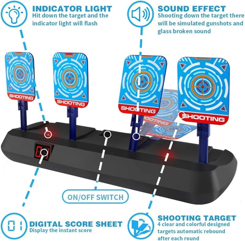Nerf Ziel mit automatischem Reset und Soundeffekten für Kindergeburtstage