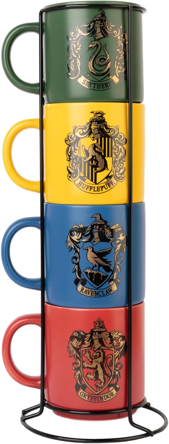 Harry Potter Kaffeetassen Set (4er) - Hogwarts Keramikbecher 300 ml