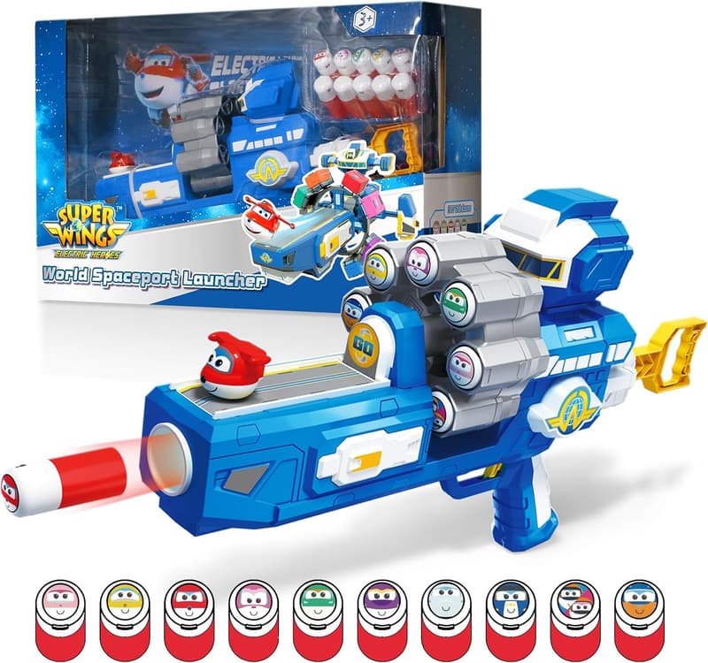 Super Wings Schaumstoff-Blaster mit 10 Kugeln für Kinder 4-10 Jahre