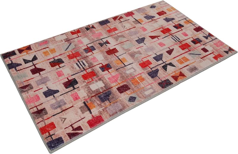 Waschbarer rutschfester Badteppich im orientalischen Design (70 x 120 cm)
